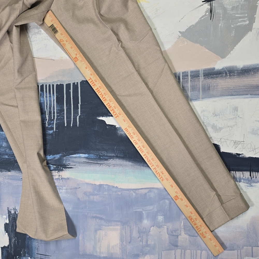 NWT! SUITSUPPLY VIGO TROUSER PLEATED PURE WOOL LIGHT BROWN US34 /EU 50 - Picture 6 of 7